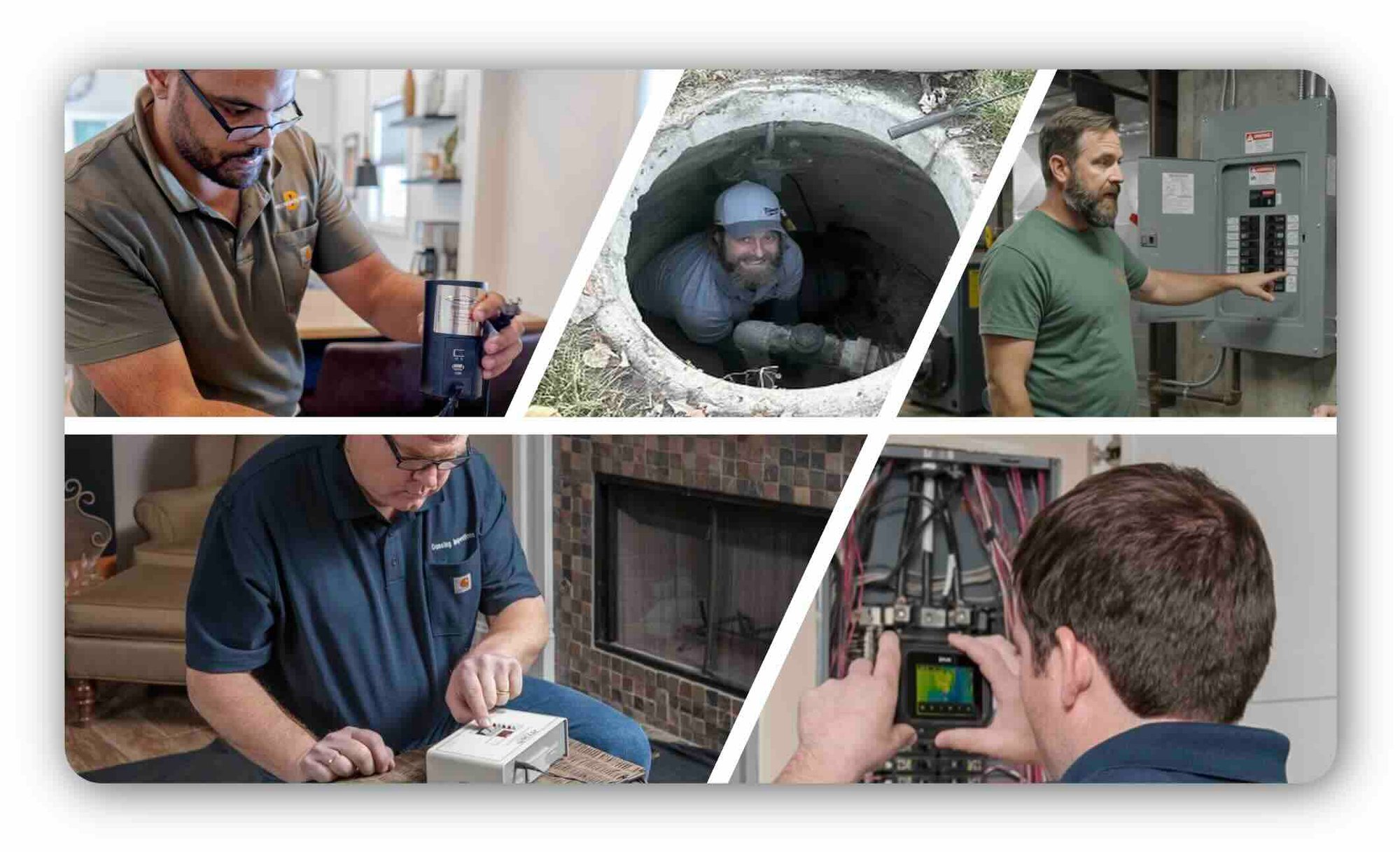 Collage of the various inspection services provided by Dunsing Collage of the various inspection services provided by Dunsing