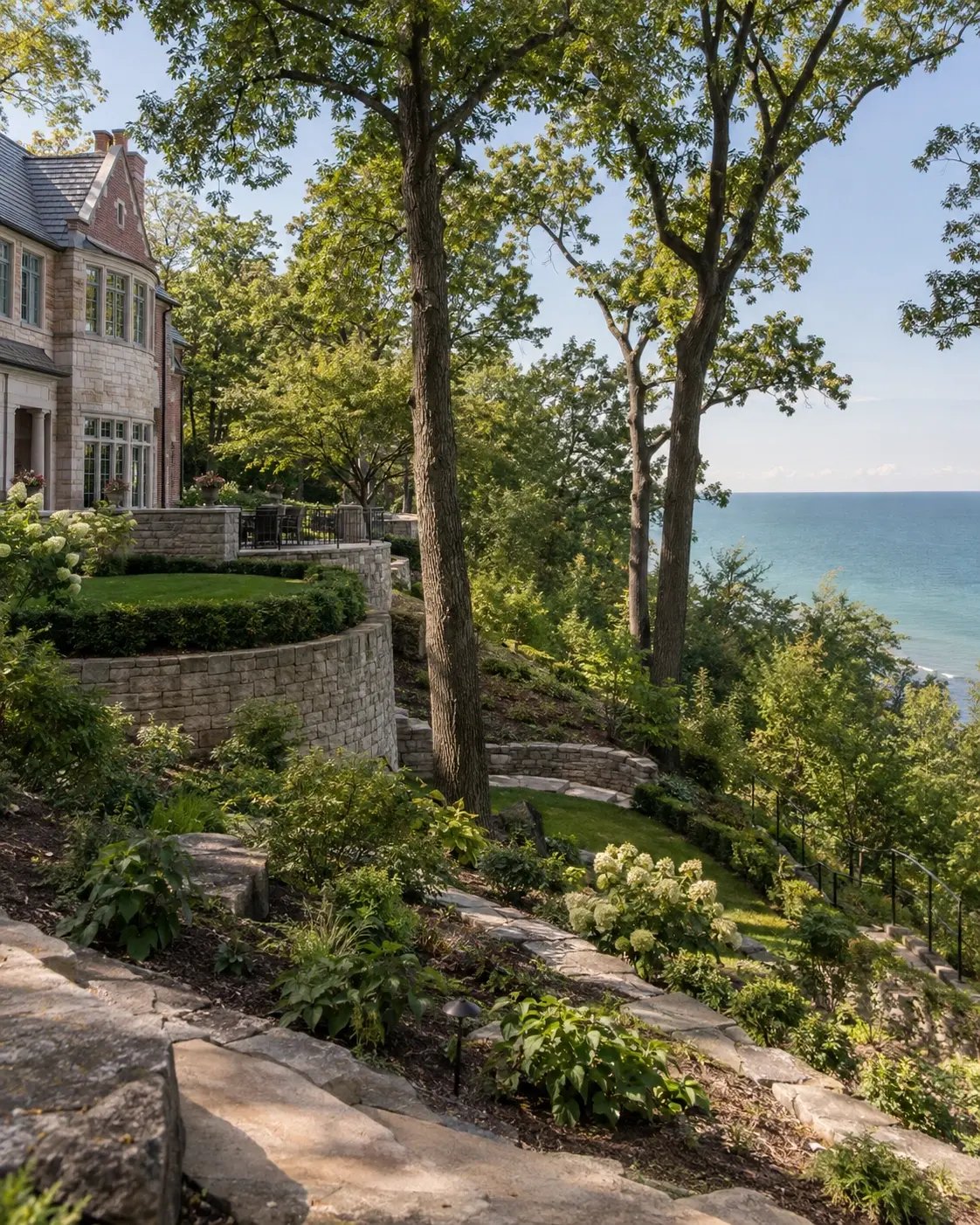 a lakeside home on a bluff in the north shore of chicago a lakeside home on a bluff in the north shore of chicago