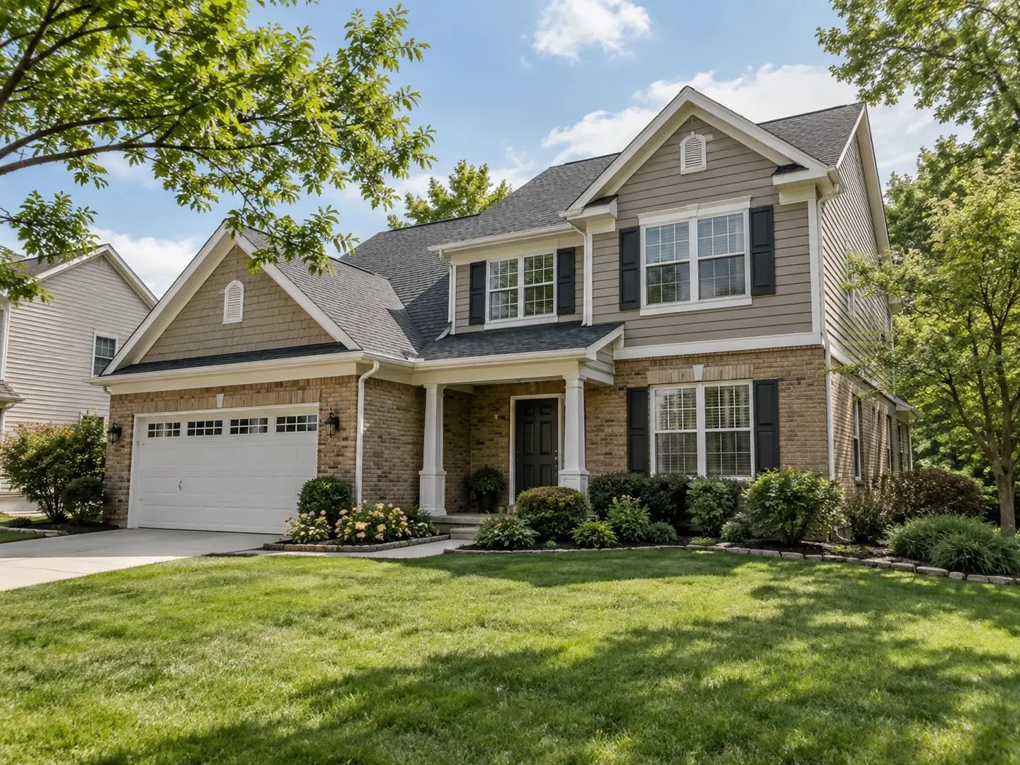 a typical two story home in the suburbs of chicago