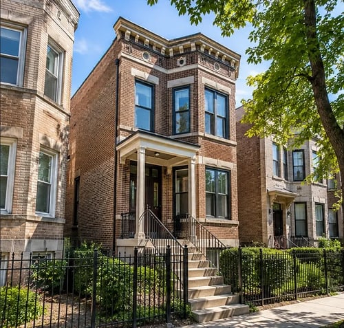 a typical two-flat home in Chicago a typical two-flat home in Chicago