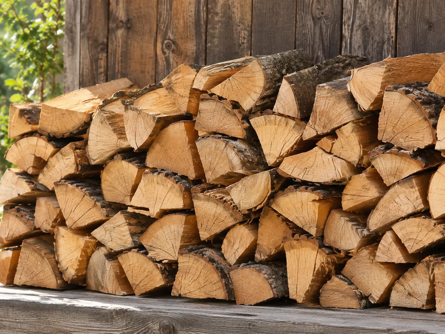 Dry seasoned firewood ready for clean efficient burning