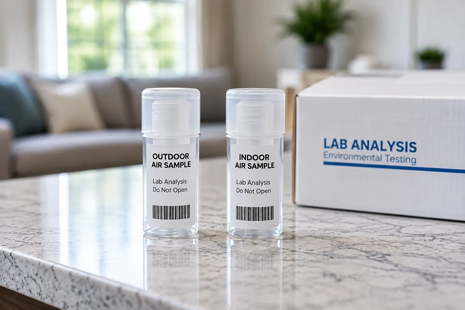 Indoor and outdoor mold air samples for laboratory analysis