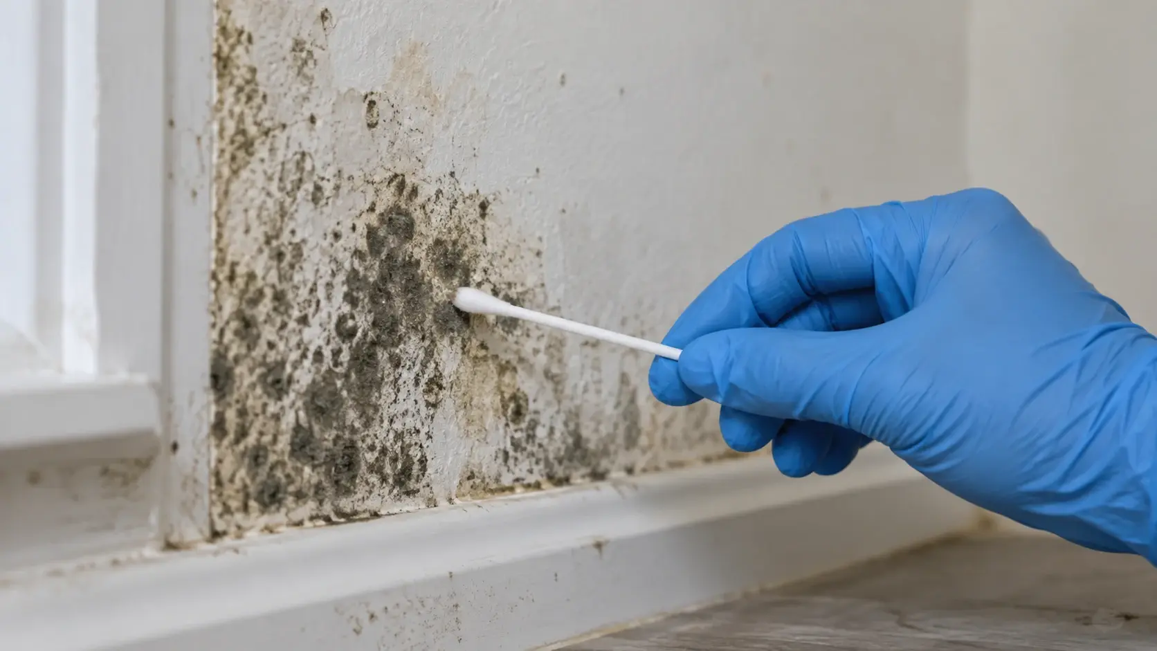 Mold surface sampling from suspicious material