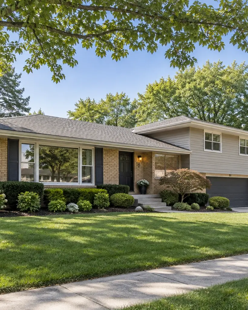 a typical split level home in northwest chicago suburbs a typical split level home in northwest chicago suburbs